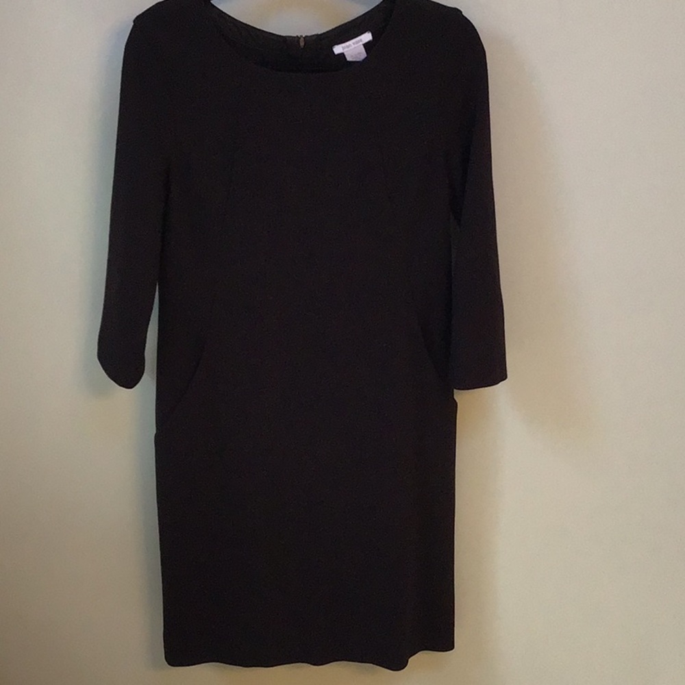 Joan Vass black dress 3/4 sleeve